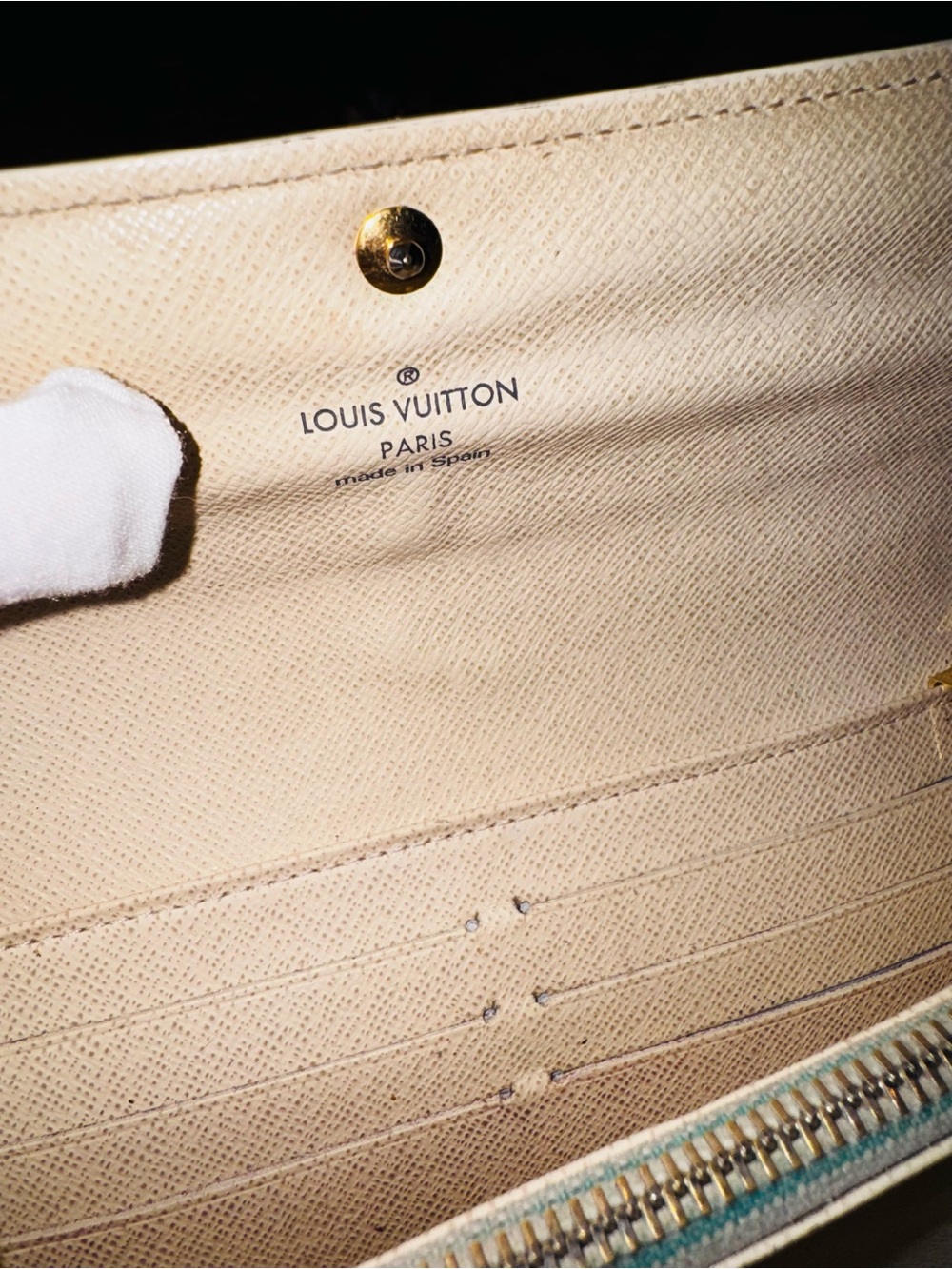 Louis Vuitton DAMIER AZUR White, Sarah wallet converted Crossbody vintage 2010 - Picture 11 of 17